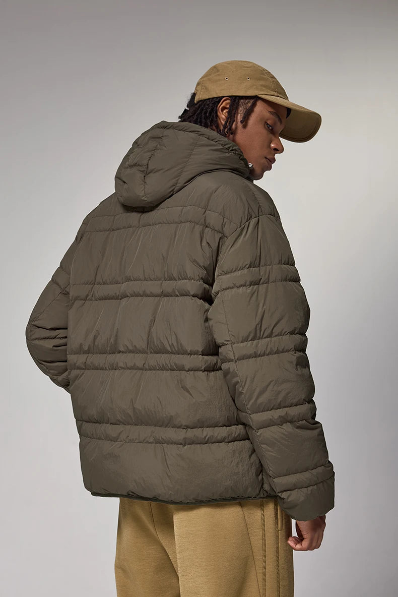 Water-Resistant Down Jacket Unisex - Streetwear Warm Loose Fit with Detachable Design
