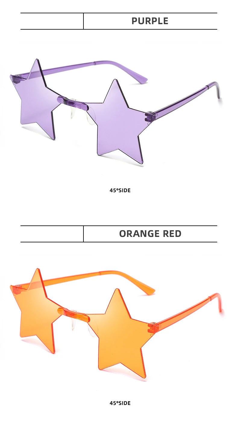 Women's 12/16 Pack Rimless Star Shaped Sunglasses Set