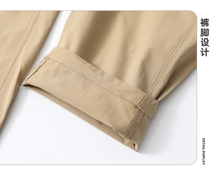 Men's Casual Trousers Slim Fit Ankle-Length Elastic Stretch Pants