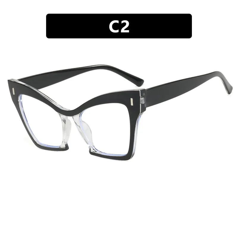 Retro Large Frame Blue Light Blocking Glasses for Women