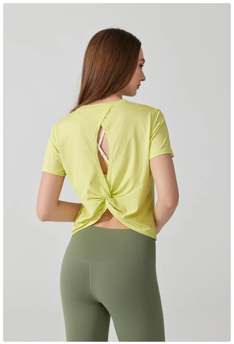 Women's Loose Fit Yoga T-Shirt - Quick Dry Athletic Top for Running & Gym