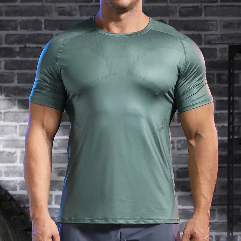 Men's Short Sleeve Breathable Gym Fitness Muscle Fit Shirt Yoga Running T-shirt