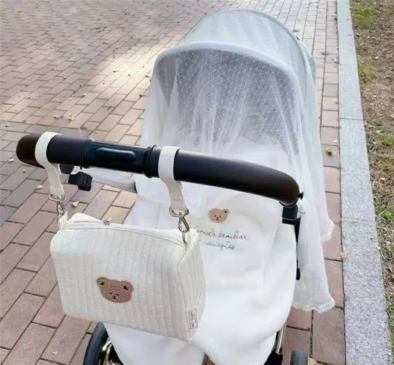 Cute Embroidery Baby Stroller Bag with Hook - Nappy Bag for Baby Accessories