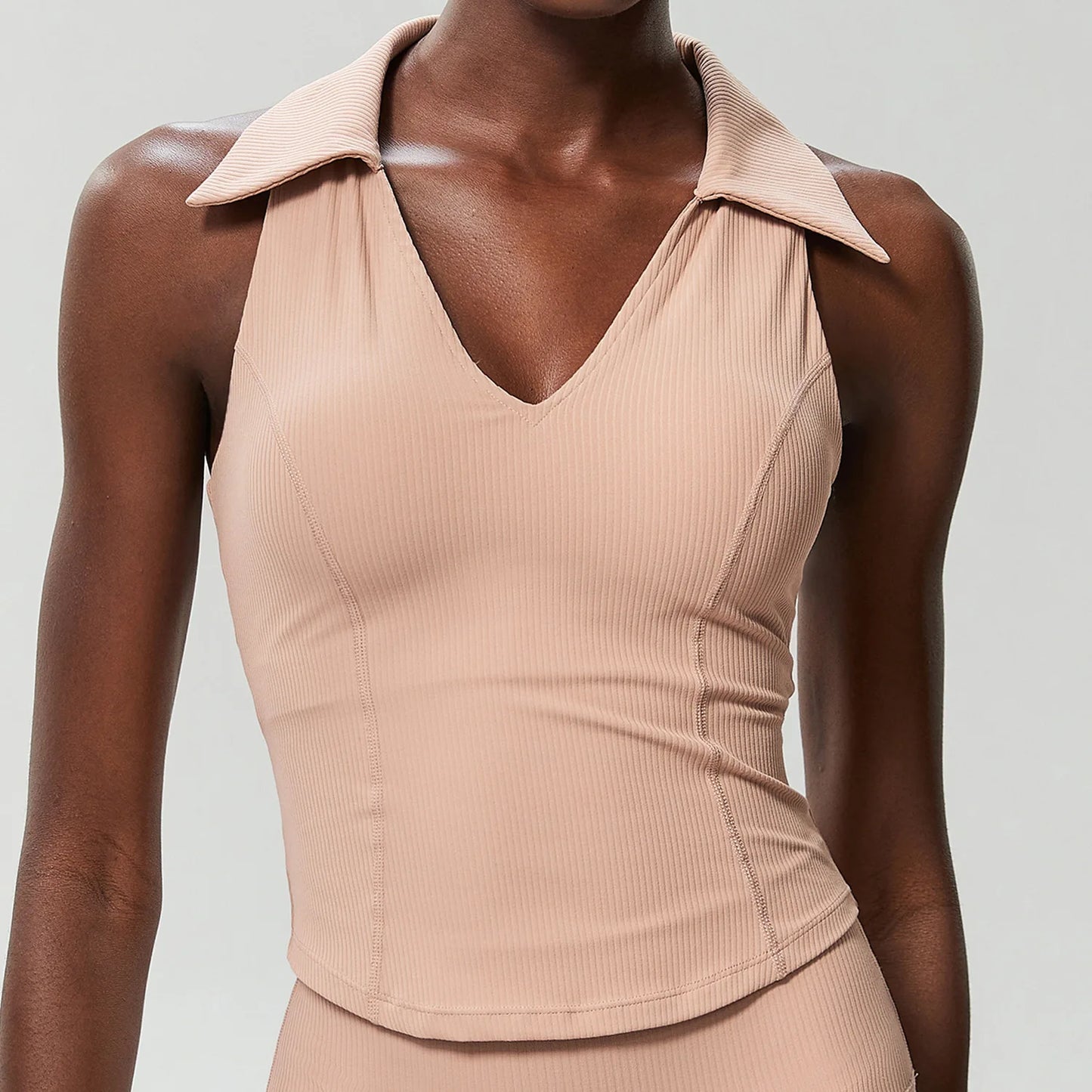 Women's Sleeveless Fitness Yoga Summer Slim Fit V-Neckline Gym Running Top Breathable Quick Dry Sportswear Workout Top