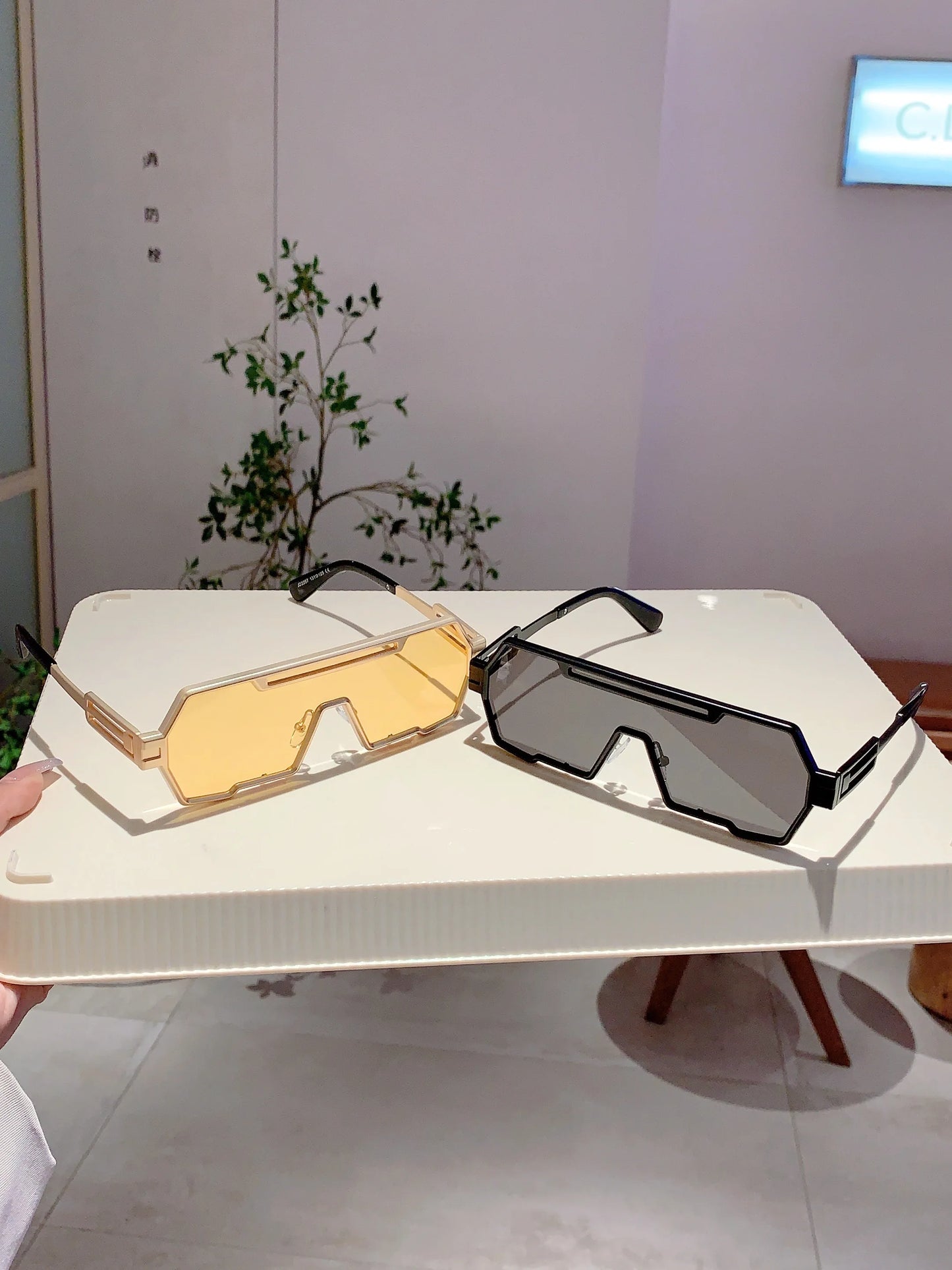 Unisex Oversize Rectangle Sunglasses