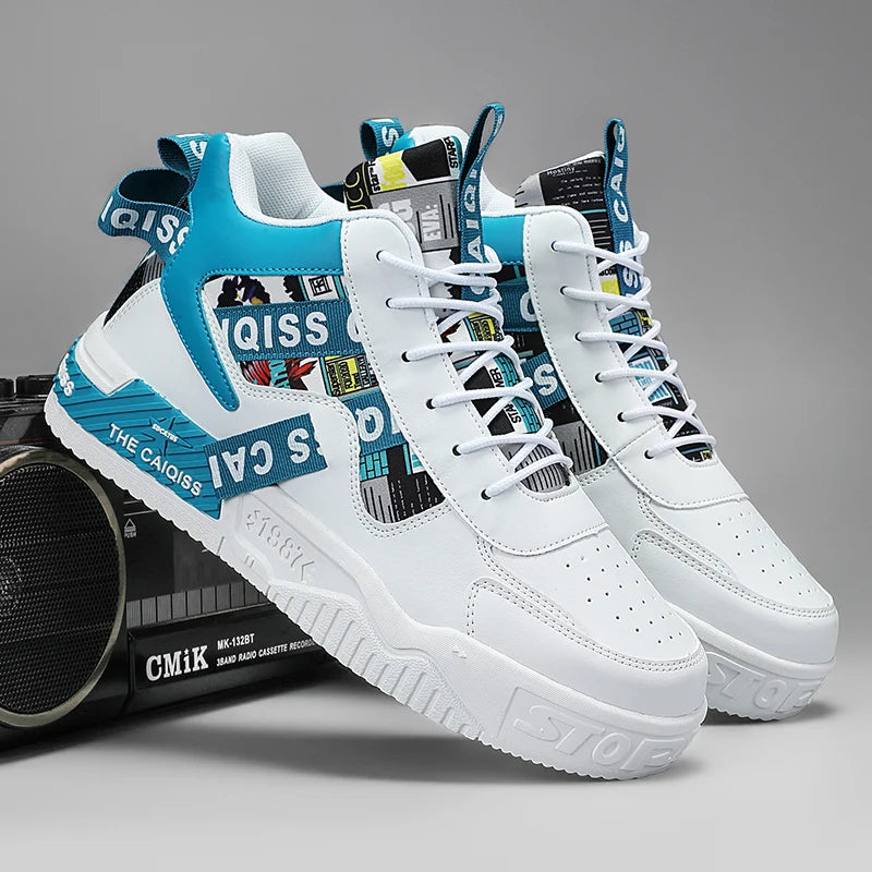 Platform Vulcanized High-Top Sneakers - Unisex Sports Shoes