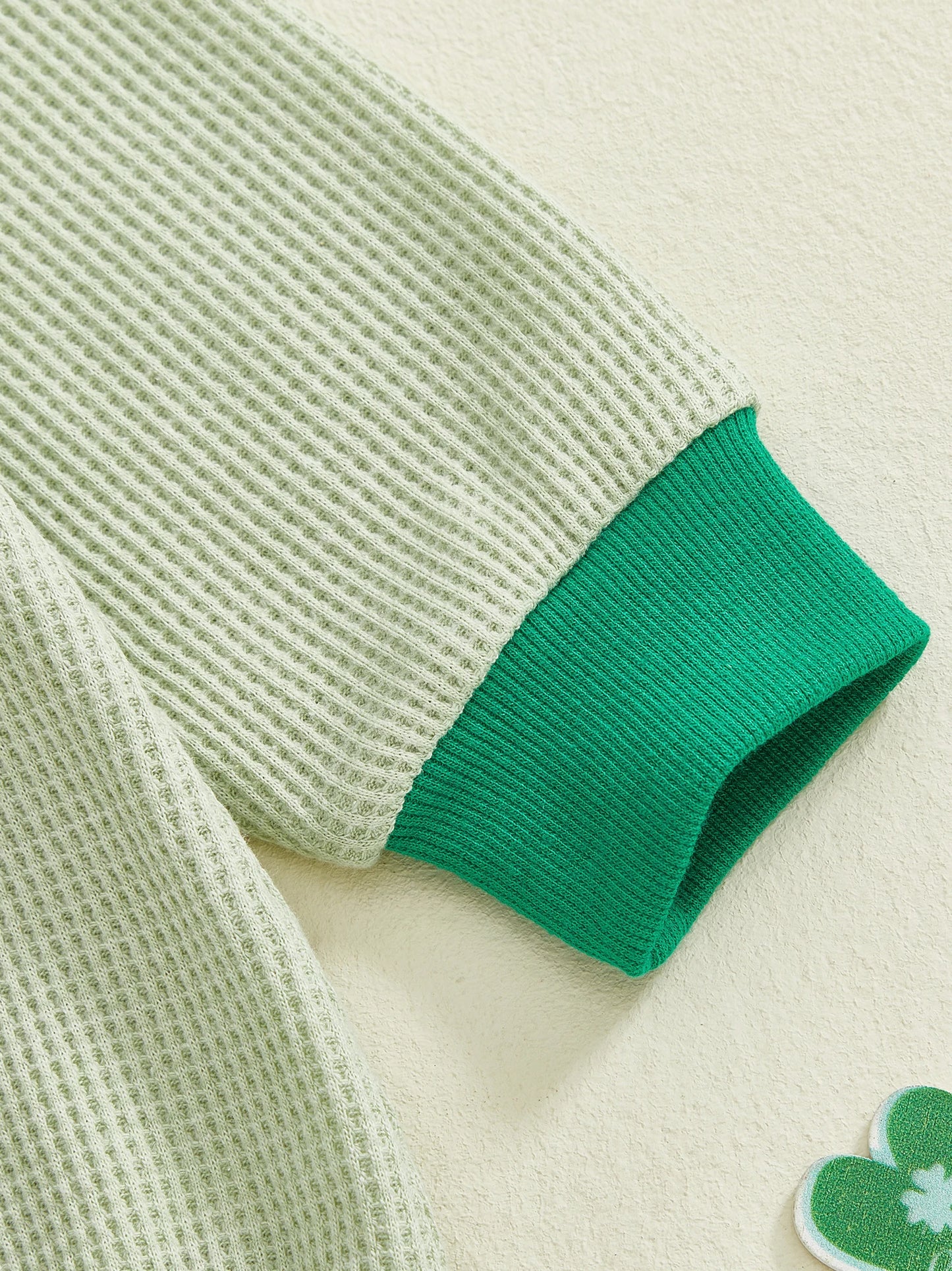 Baby Boys Girls Festival Romper - Shamrock Embroidery Plaid Long Sleeve Jumpsuit