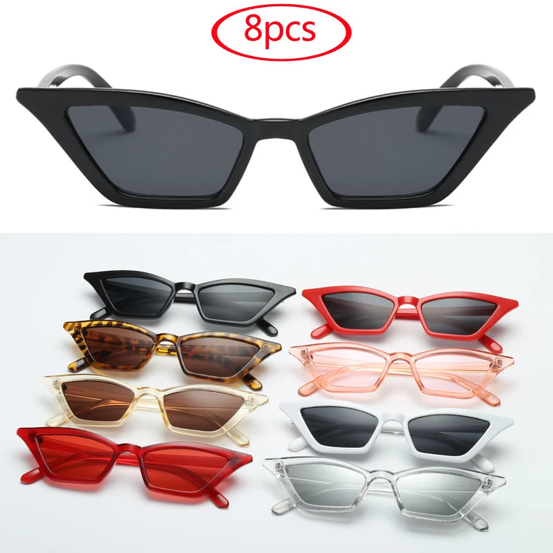Women's 8pcs Cat Eye Sunglasses UV400
