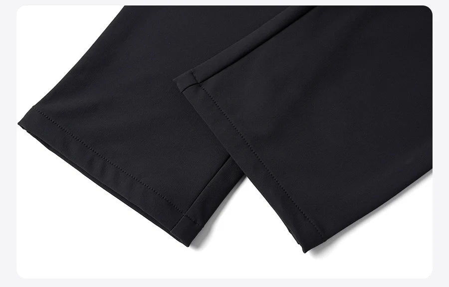 Men's Regular Straight Nylon Elastic Fabric Fleece Liner  Trousers