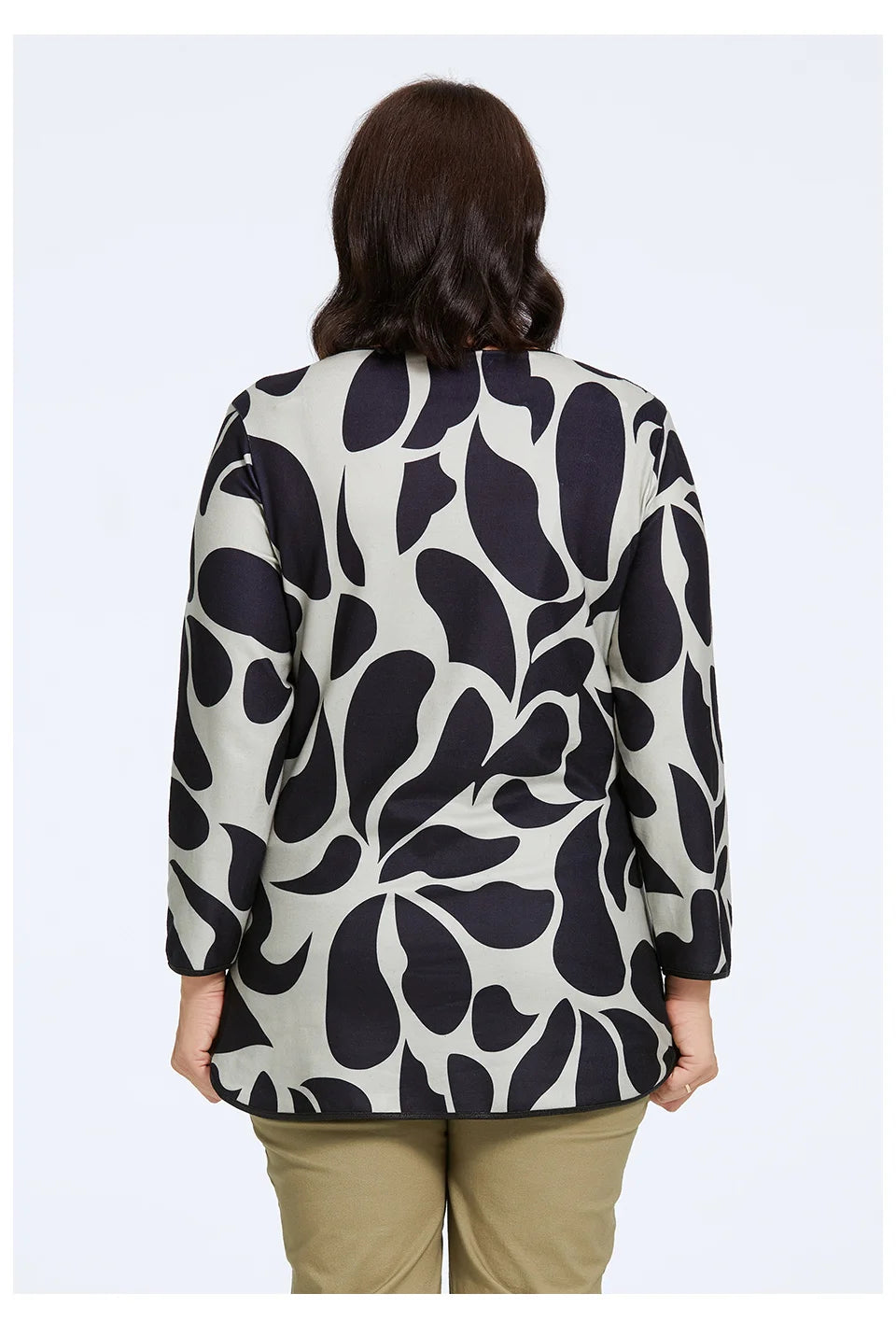 Women's Oversized Graffiti Print Fleece Top with Silver Trim