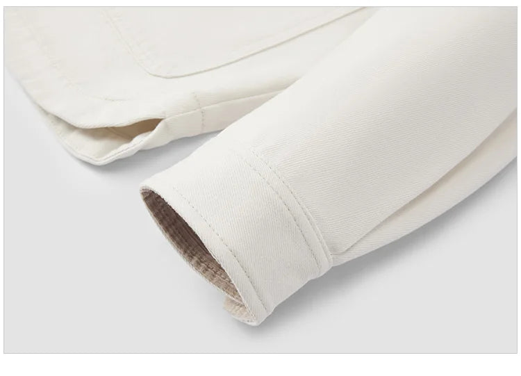 Corduroy Denim Jacket - Women's Turn Collar Loose Casual Coat