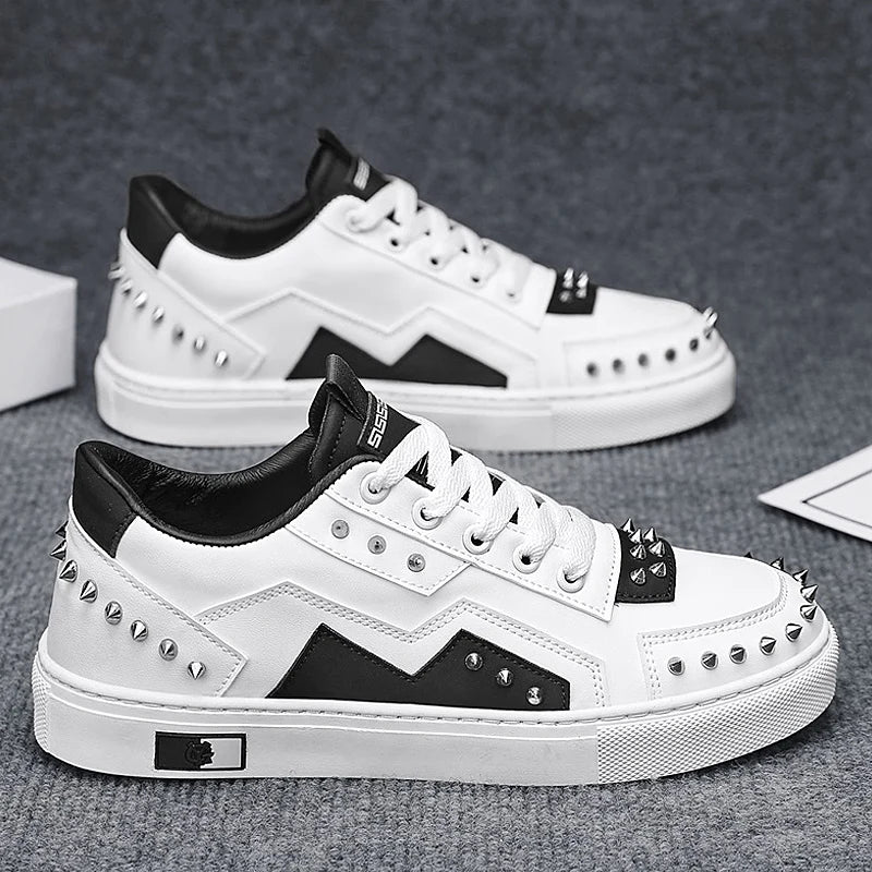 Men's Rivet Design Sneakers - Casual Sports Trainers