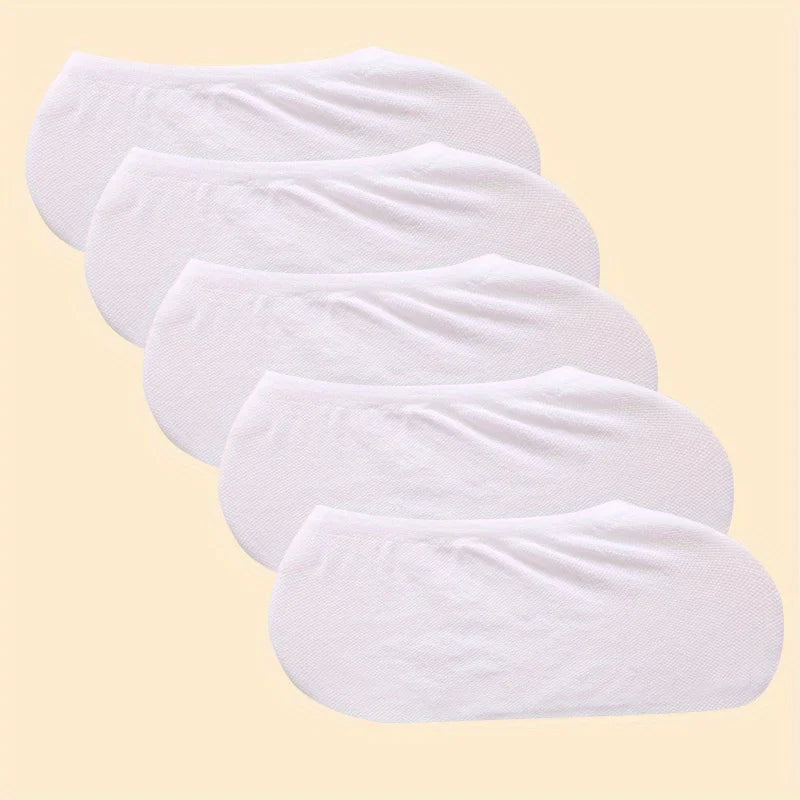 Women's 5 Pairs/Set Summer Ice Silk  Non-slip Invisible Wavy Slipper Socks
