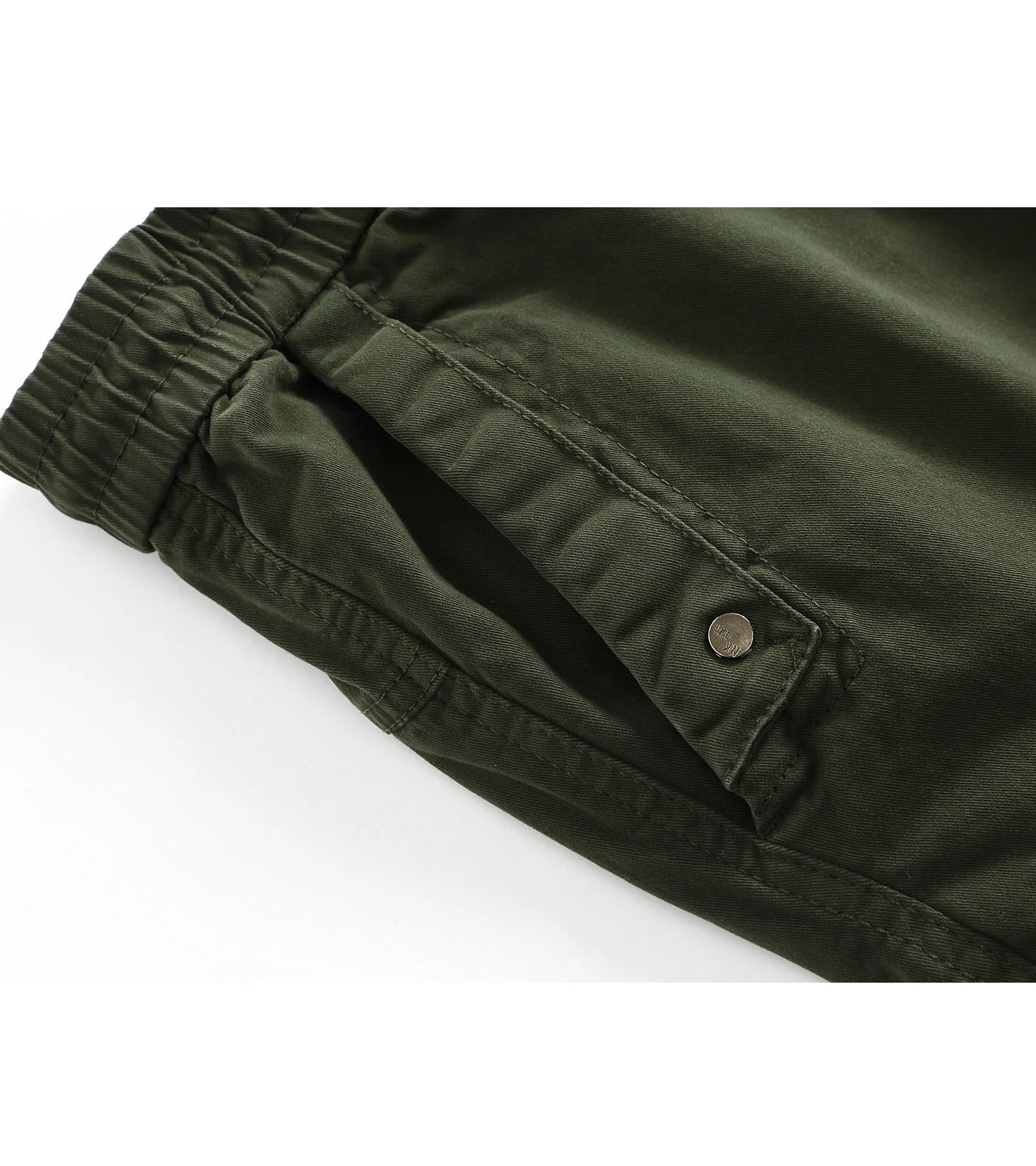 Men's Cotton Cargo Pants - Elastic Waist Multi-Pocket Joggers