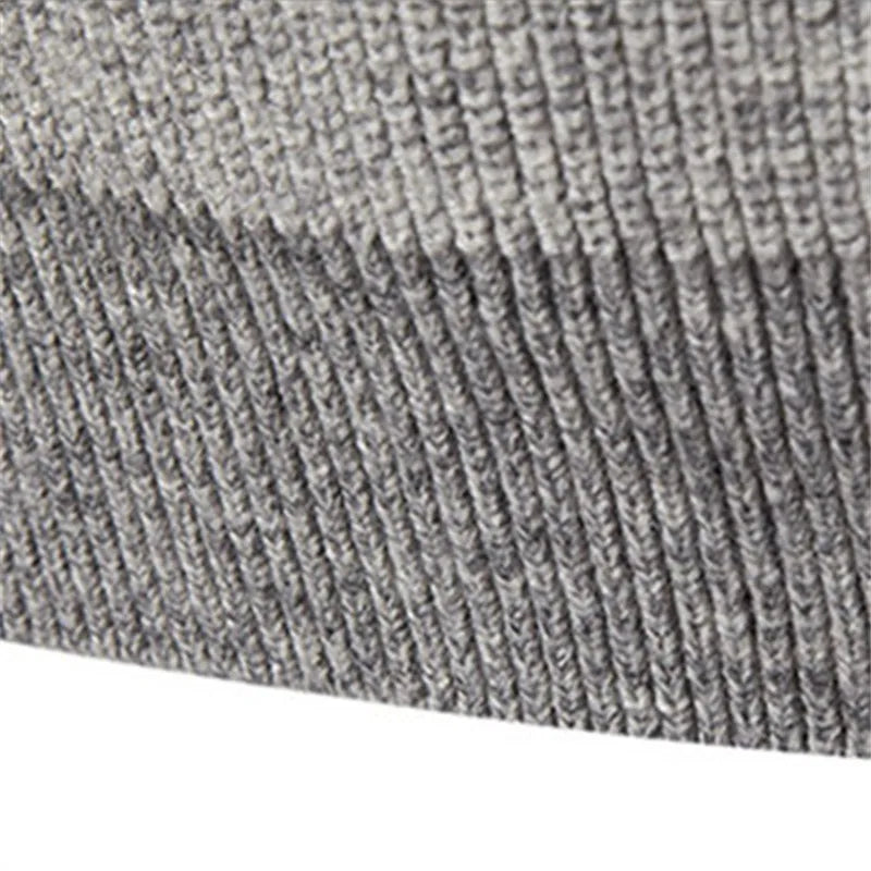 Men's Button Stand Collar Knitted Sweater