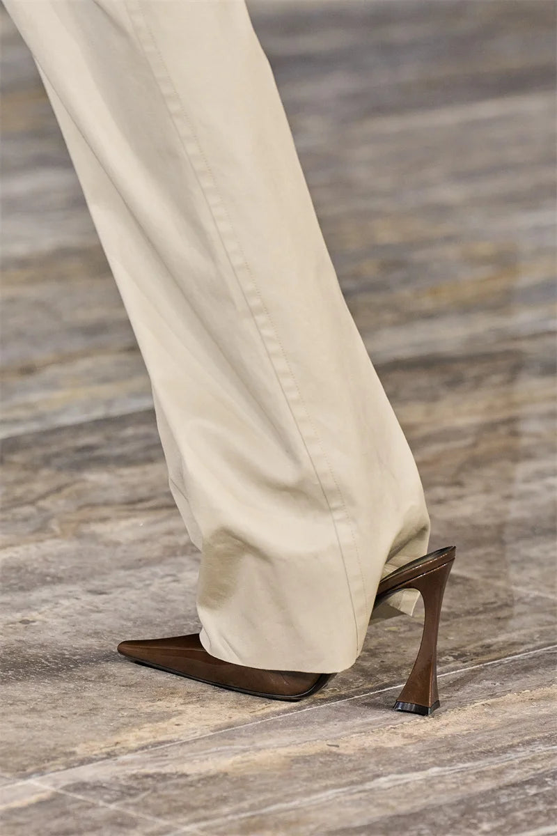 Women's Pointed Stiletto Sandals - One-Line Buckle Strap High Heels