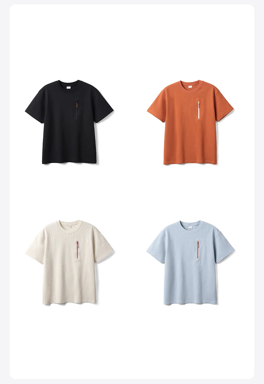 Men's Quick-Dry Sports T-Shirt - 200gsm Waffle Texture Athletic Top