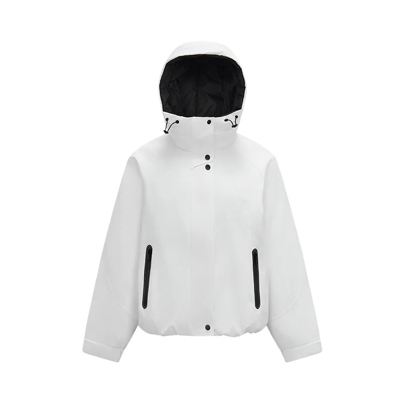 Lightweight Loose Fit Colorblock Hooded Down Jacket - Winter Casual Street Style