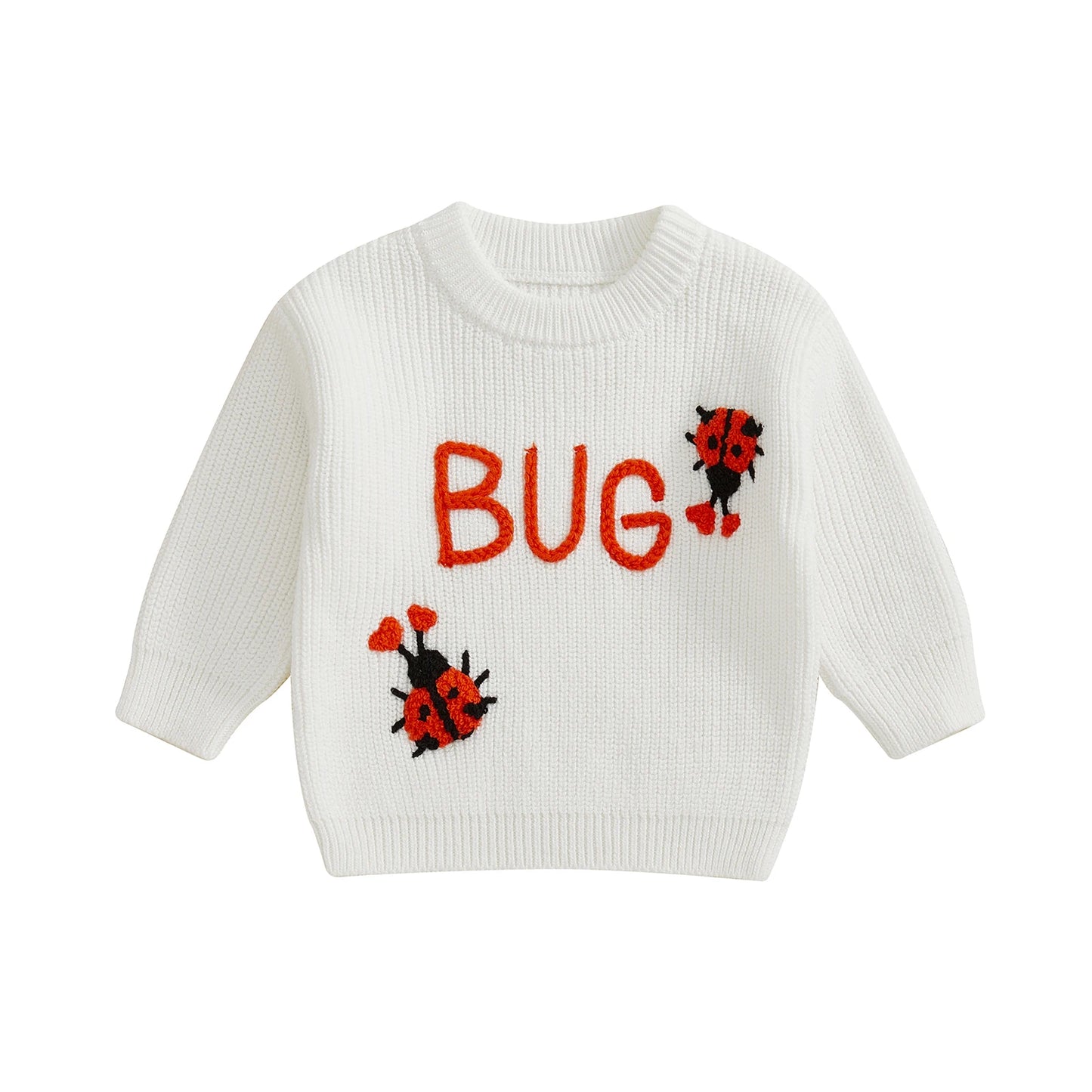 Baby & Toddler Knit Sweater - Ladybug Embroidery Pullover