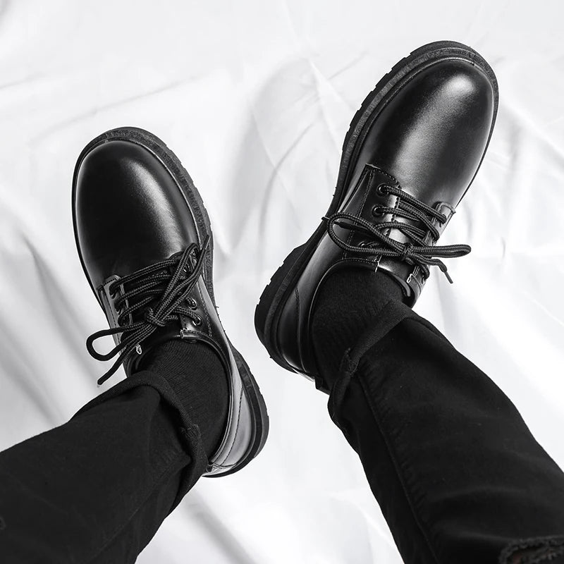 Platform Casual Dress Shoes - Men's Leather Work & Business Sneaker Flats