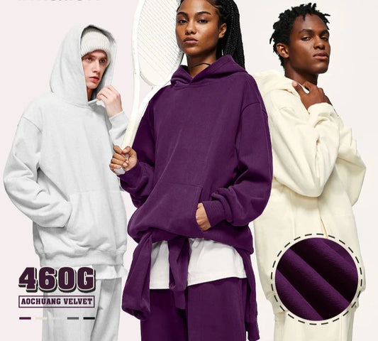 Unisex 460gsm Heavyweight Premium Cotton Oversized Plain Hoodie