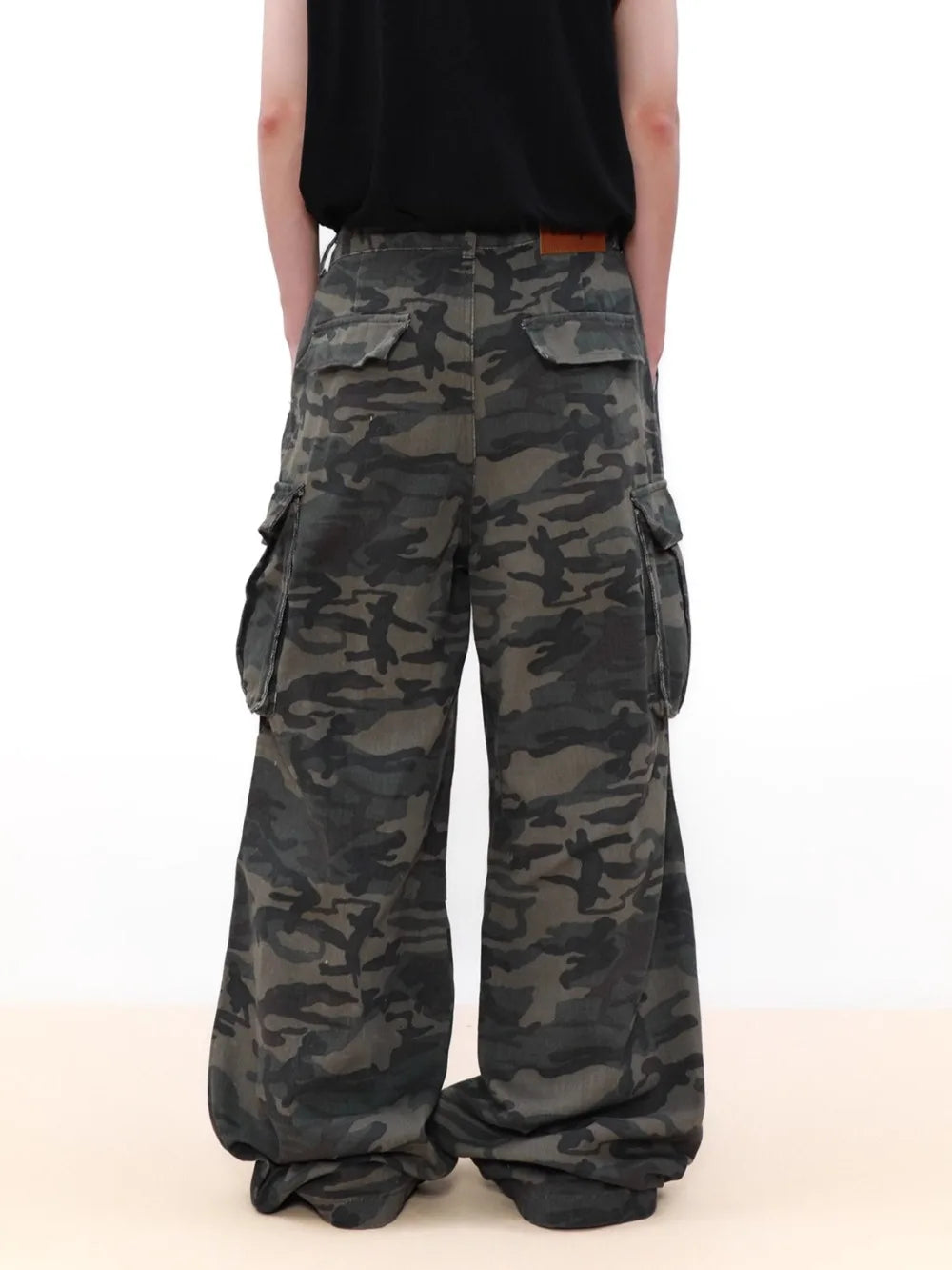 Men's Vintage Multi-pocket Pleated Camouflage Overalls Camo Colossus Baggy Pants