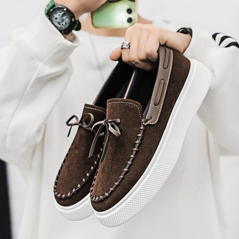 Men's Casual British Style Slip-on Suede Leather Loafers