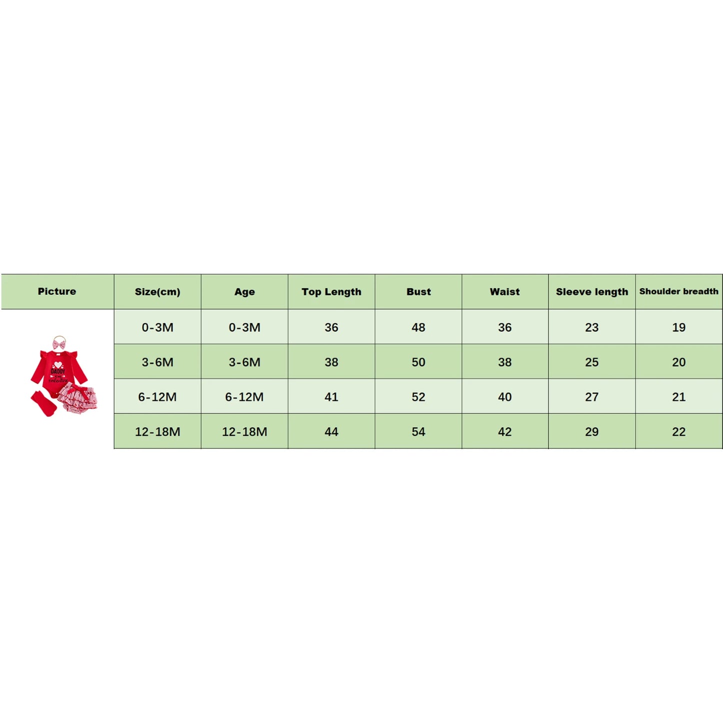 Baby Valentine's Day 4-Piece Outfit Set - Romper, Skirt, Leg Warmers & Headband