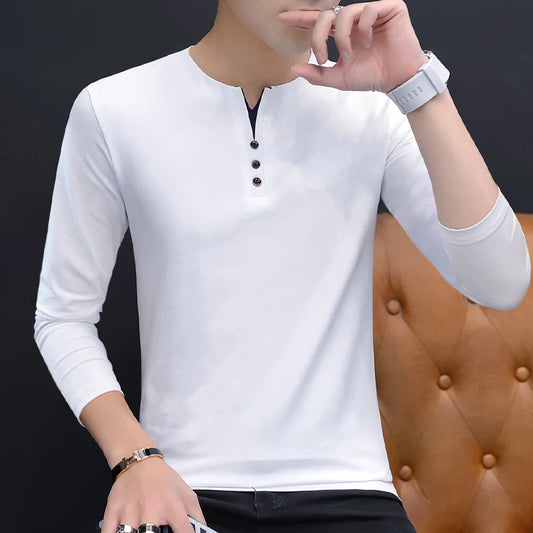 Men's V-Neck Knitted Cardigan - Single Breasted Slim Fit Sweater