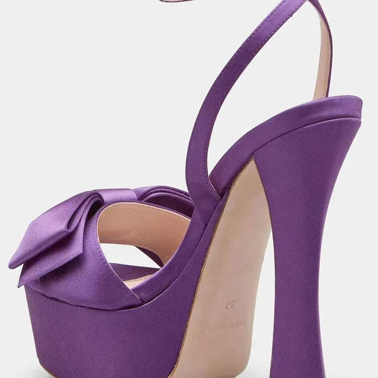 Women's Butterfly Rhinestone Thick Heel Sandals - Open Toe Party Shoes