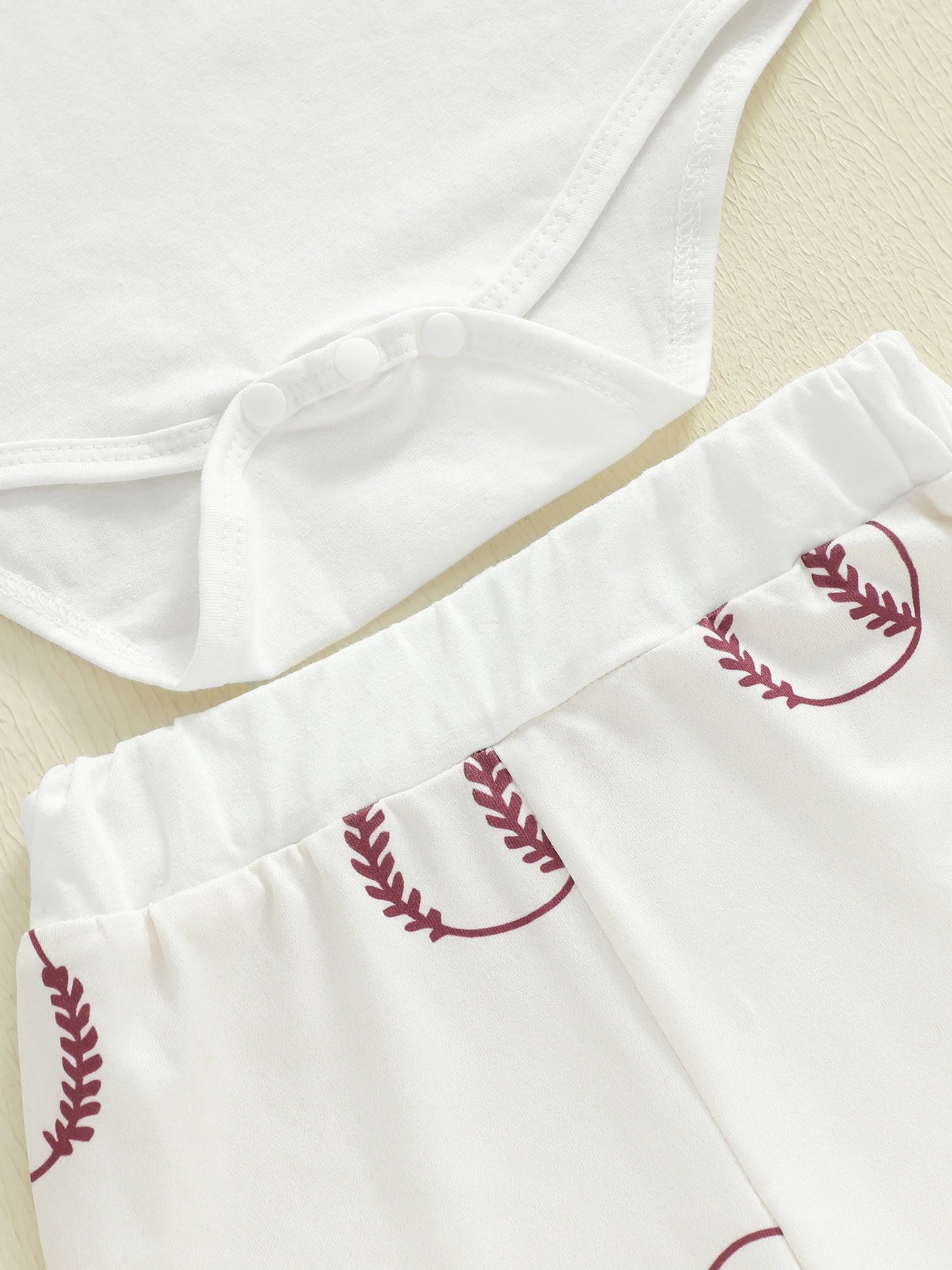 Newborn Baby Fall Winter Clothes Set - Letter Print Long Sleeve Romper & Baseball Pants