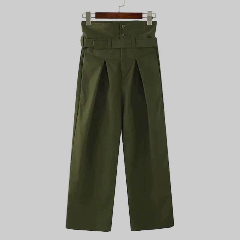 Deconstructed High Waist Wide Leg Trousers