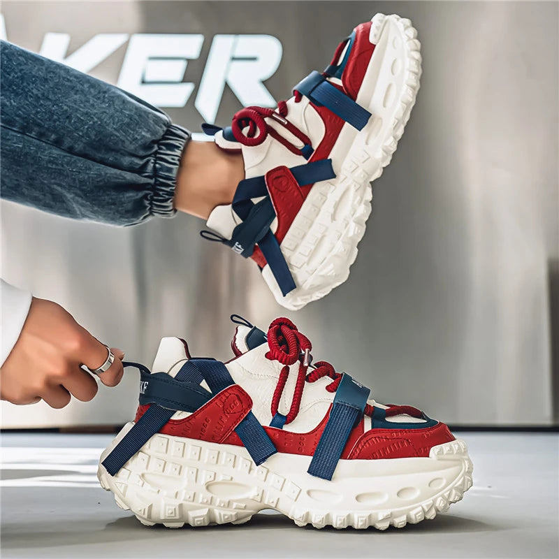 Men's Casual Platform Sports Shoes Lace Up Sneakers