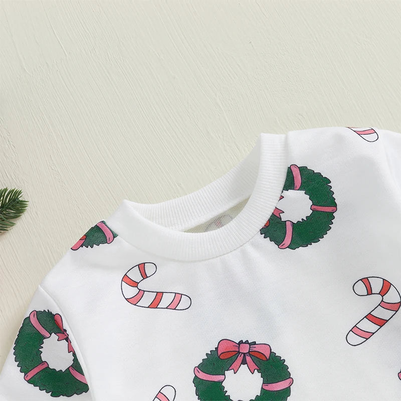 Christmas Candy Cane and Tree Print Romper - Baby Boys Girls Jumpsuit