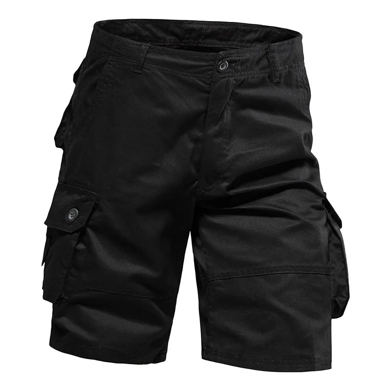 Men's Cotton Cargo Shorts - Multi Pocket Knee Length Summer Shorts