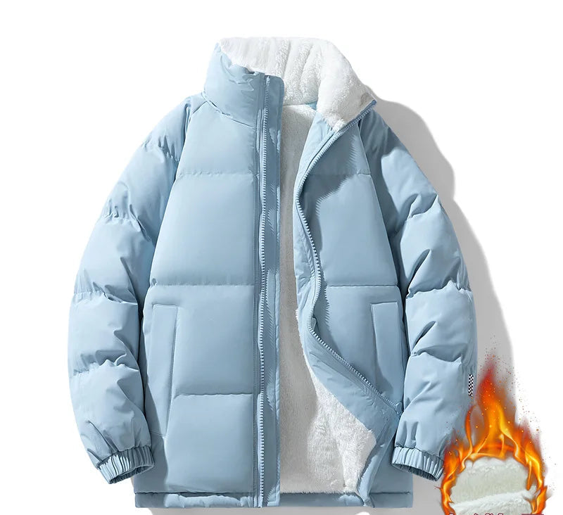 Men's Slim Fit Thickened Padded Jacket | Fur-Lined | Stand Collar | Bungee Hem | 8 Colours | S–XXXL