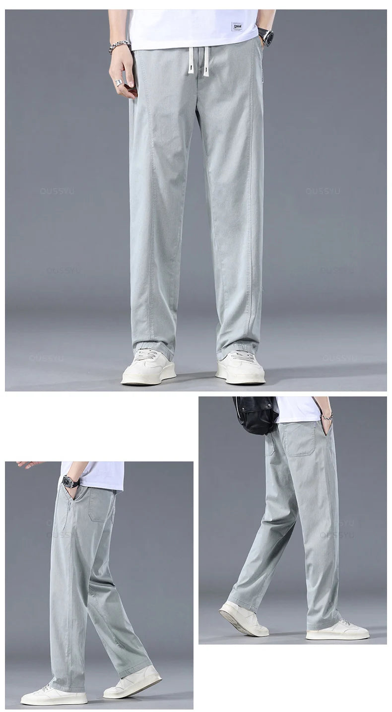 Men's Lyocell Wide Leg Casual Trousers | Lightweight Summer Pants M–5XL