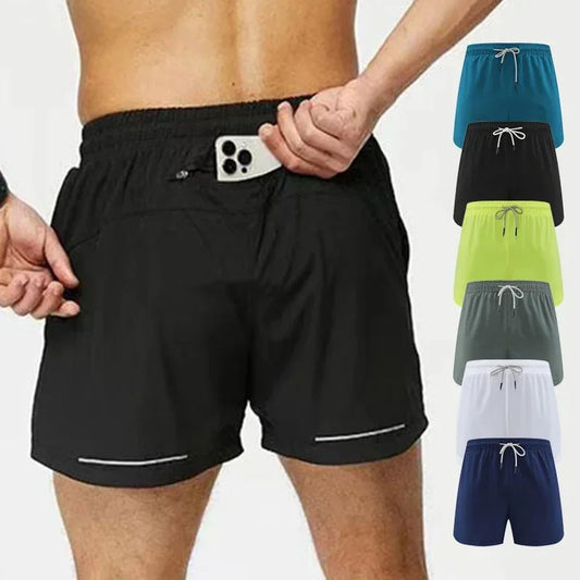 Men's Single Deck Beach Sweat Shorts with Zipped Back Pocket Running Training  Marathon Athletic Breathable Shorts