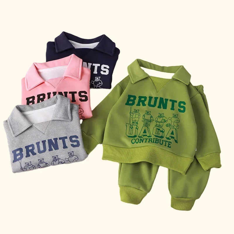 Children's Polo Sweatshirt Sports Tracksuit