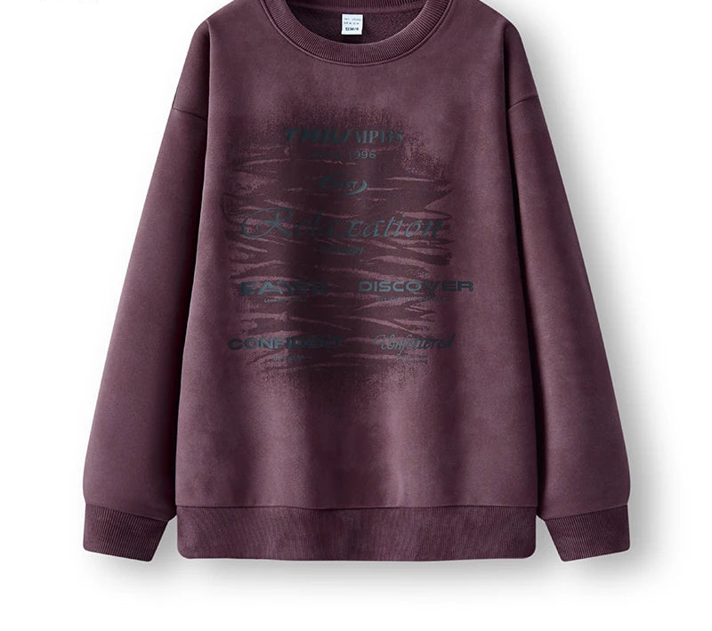 Men's Loose Fit Hoodie - Vintage Graffiti Print Long Sleeve Sweatshirt