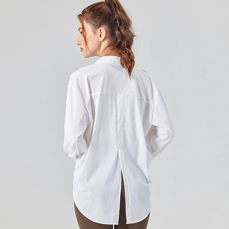 Women's Long Sleeve Sun Protection Yoga Shirt - Lightweight Athletic Top