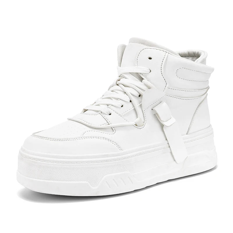 High-Top Platform Sneakers - Men's Thick-Sole Running Shoes