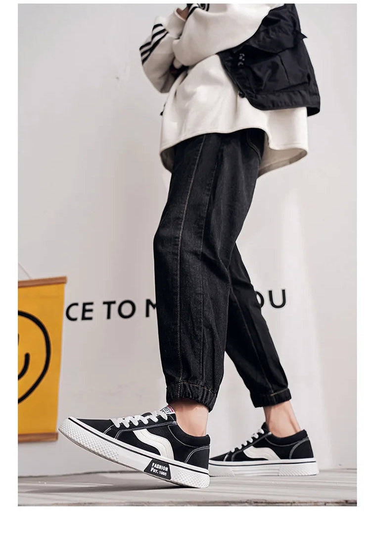 Men's Canvas Skateboard Sneakers - Lace-Up Casual Trainers
