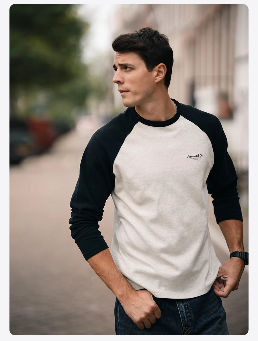 310gsm Warm Thermal Fabric Long Sleeve Raglan Sleeve T-Shirt