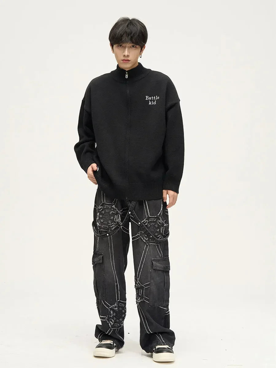 Men's Spider Splicing Baggy  Denim  Jeans