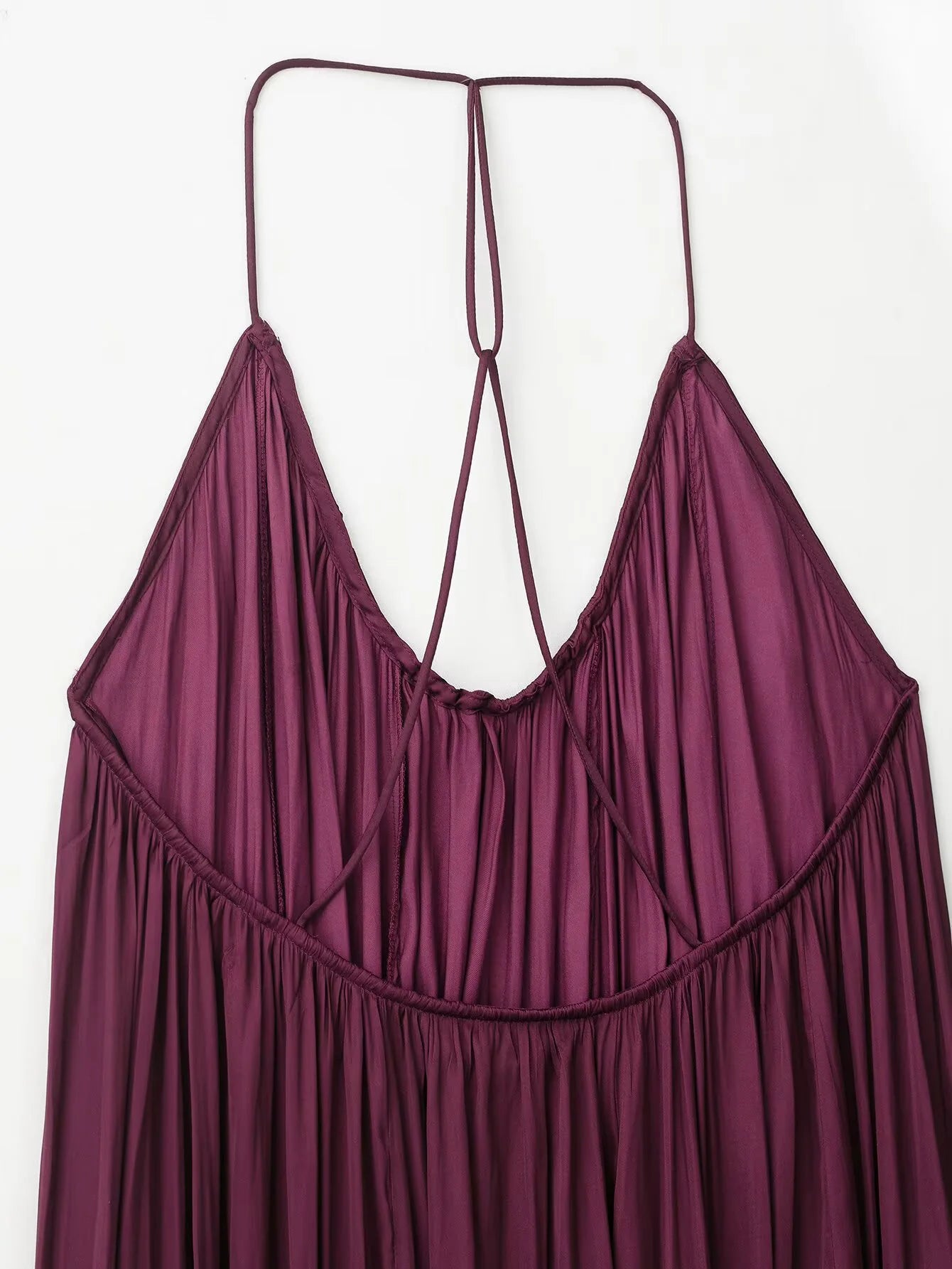 Women's Backless Silk Satin Long Dress - Elegant Summer Evening Style