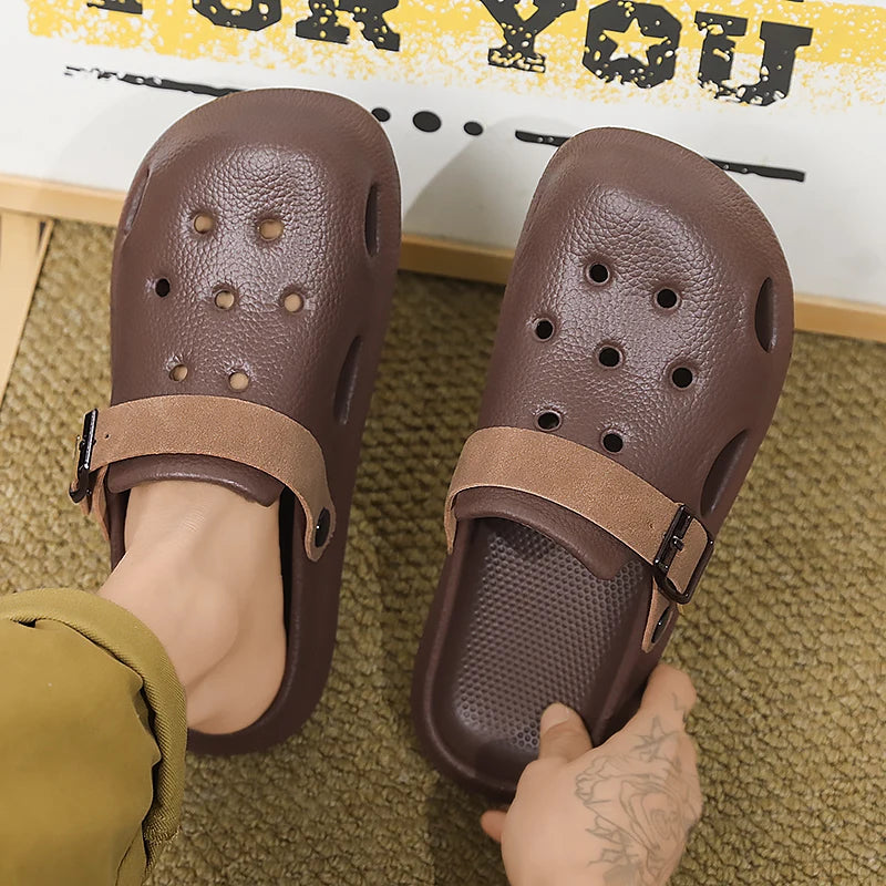 Men's Summer Adjustable Slides  Clogs Quick Dry Beach Sandals Comfortable Slippers