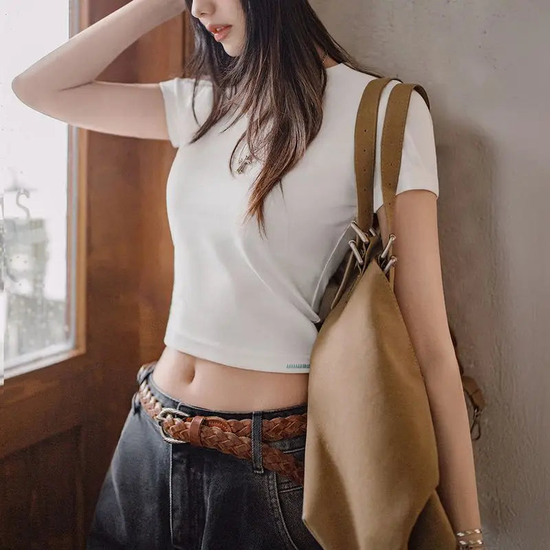 Women's Anti-Bacterial Basic T-Shirt - Slim Fit Summer Top