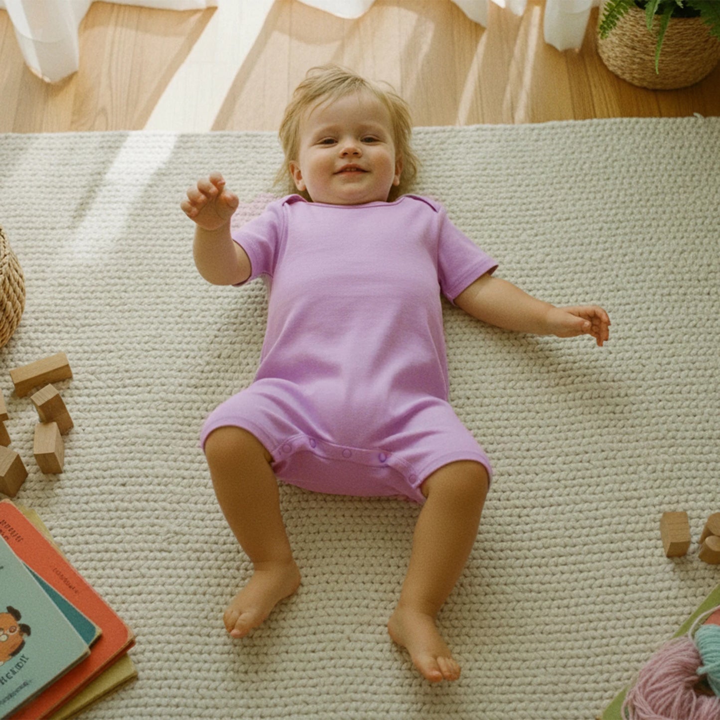 Baby Summer Romper 3-Pack - Solid Color Short Sleeve Jumpsuits