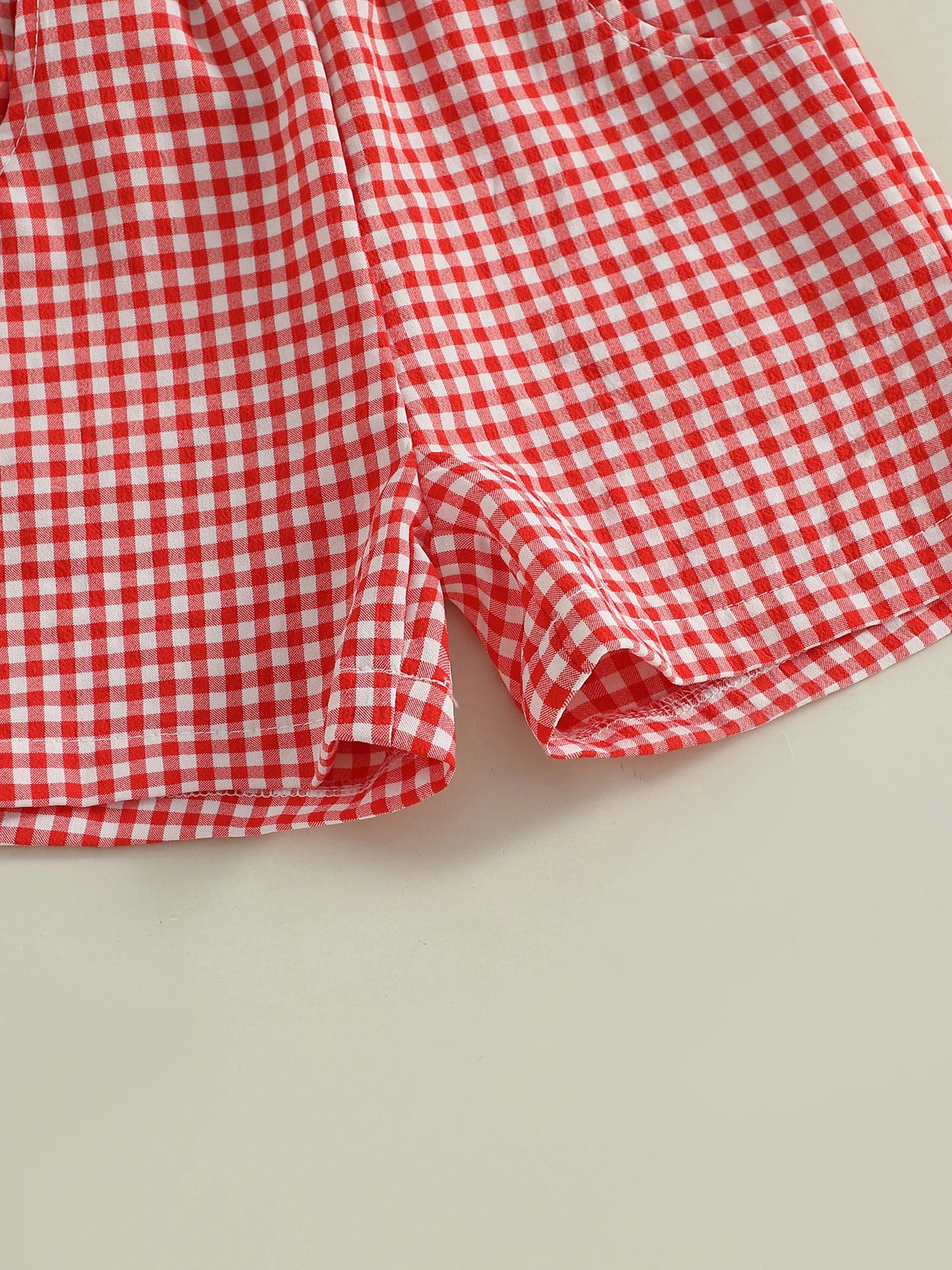 0-4Y Toddler Kids Boys Summer Clothes Sets Car Embroidery Short Sleeve Round Neck T-Shirts Plaid Elastic Waist Shorts